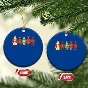 Сute Christmas Chickens Ceramic Ornament Funny Xmas Chickens Farm Animals Lover Gift TS10 1pc Blue Print Your Wear