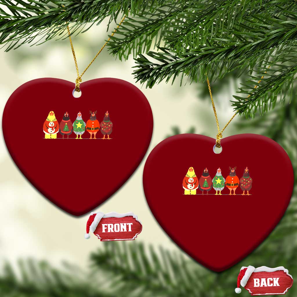 Сute Christmas Chickens Ceramic Ornament Funny Xmas Chickens Farm Animals Lover Gift TS10 Print Your Wear