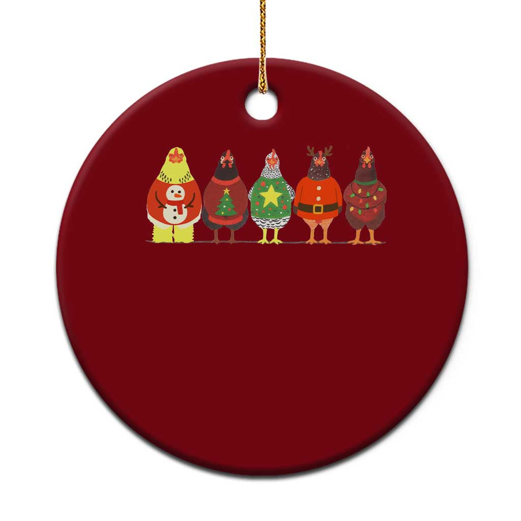 Сute Christmas Chickens Ceramic Ornament Funny Xmas Chickens Farm Animals Lover Gift TS10 1pc Red Print Your Wear