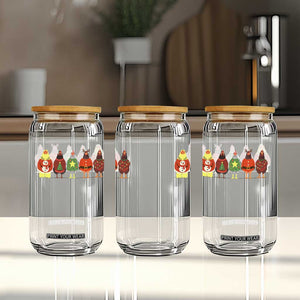 Сute Christmas Chickens Glass Can Funny Xmas Chickens Farm Animals Lover Gift - Print Your Wear