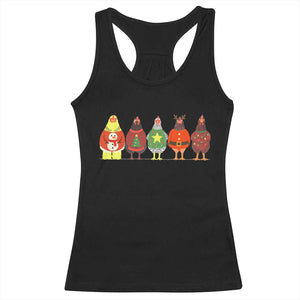 Сute Christmas Chickens Racerback Tank Top Funny Xmas Chickens Farm Animals Lover Gift TS10 Black Print Your Wear