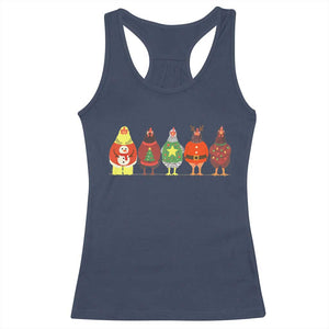 Сute Christmas Chickens Racerback Tank Top Funny Xmas Chickens Farm Animals Lover Gift TS10 Navy Print Your Wear
