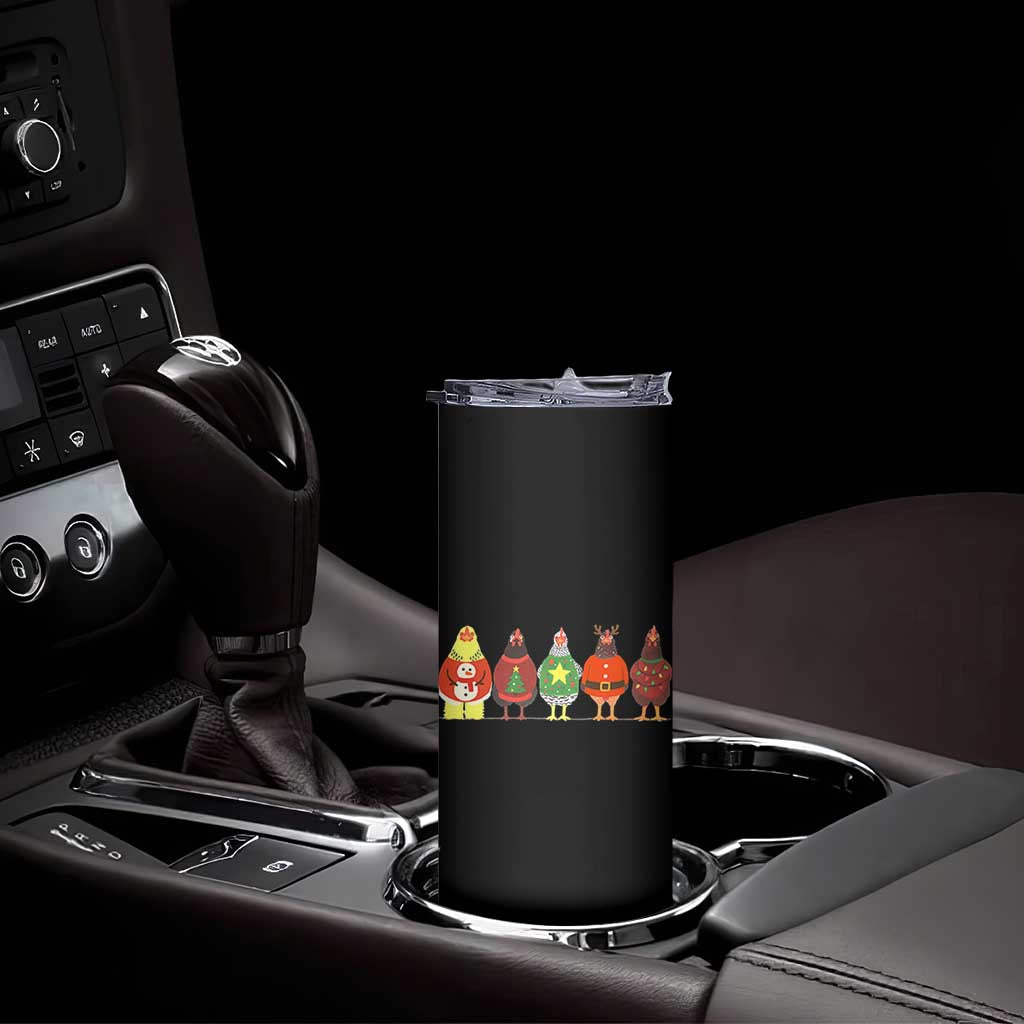 Сute Christmas Chickens Skinny Tumbler Funny Xmas Chickens Farm Animals Lover Gift - Print Your Wear