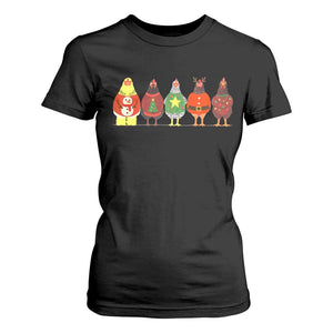 Сute Christmas Chickens T Shirt For Women Funny Xmas Chickens Farm Animals Lover Gift TS10 Black Print Your Wear