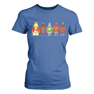 Сute Christmas Chickens T Shirt For Women Funny Xmas Chickens Farm Animals Lover Gift TS10 Royal Blue Print Your Wear