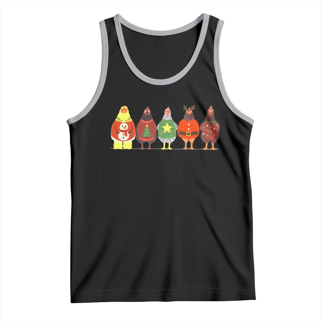 Сute Christmas Chickens Tank Top Funny Xmas Chickens Farm Animals Lover Gift TS10 Black Athletic Heather Print Your Wear