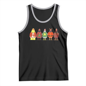 Сute Christmas Chickens Tank Top Funny Xmas Chickens Farm Animals Lover Gift TS10 Black Athletic Heather Print Your Wear