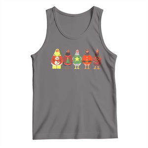 Сute Christmas Chickens Tank Top Funny Xmas Chickens Farm Animals Lover Gift TS10 Deep Heather Print Your Wear
