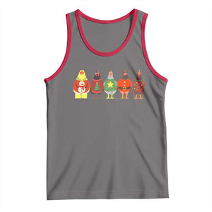 Сute Christmas Chickens Tank Top Funny Xmas Chickens Farm Animals Lover Gift TS10 Deep Heather Red Print Your Wear