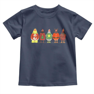 Сute Christmas Chickens Toddler T Shirt Funny Xmas Chickens Farm Animals Lover Gift TS10 Navy Print Your Wear