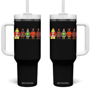 Сute Christmas Chickens Tumbler With Handle Funny Xmas Chickens Farm Animals Lover Gift TS10 One Size: 40 oz Black Print Your Wear