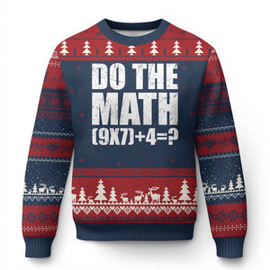 Do The Math 67 Meme Ugly Christmas Sweater Funny Six Seven Meme Brainrot Math Teacher TS10 Navy Red Print Your Wear