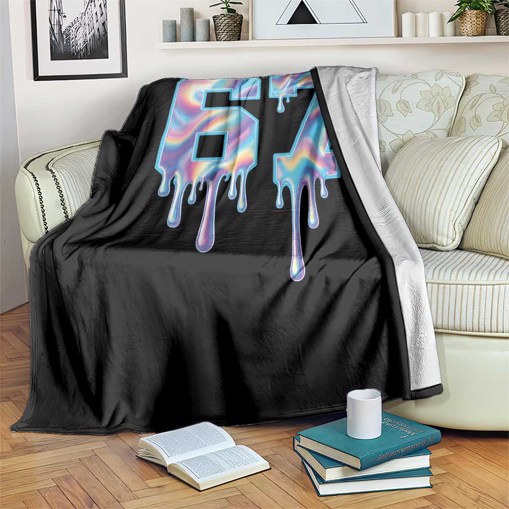 Baseball Drip Number 67 Player Throw Blanket Funny Six Seven Meme 67th Birthday Holographic Dripping TS10 Print Your Wear