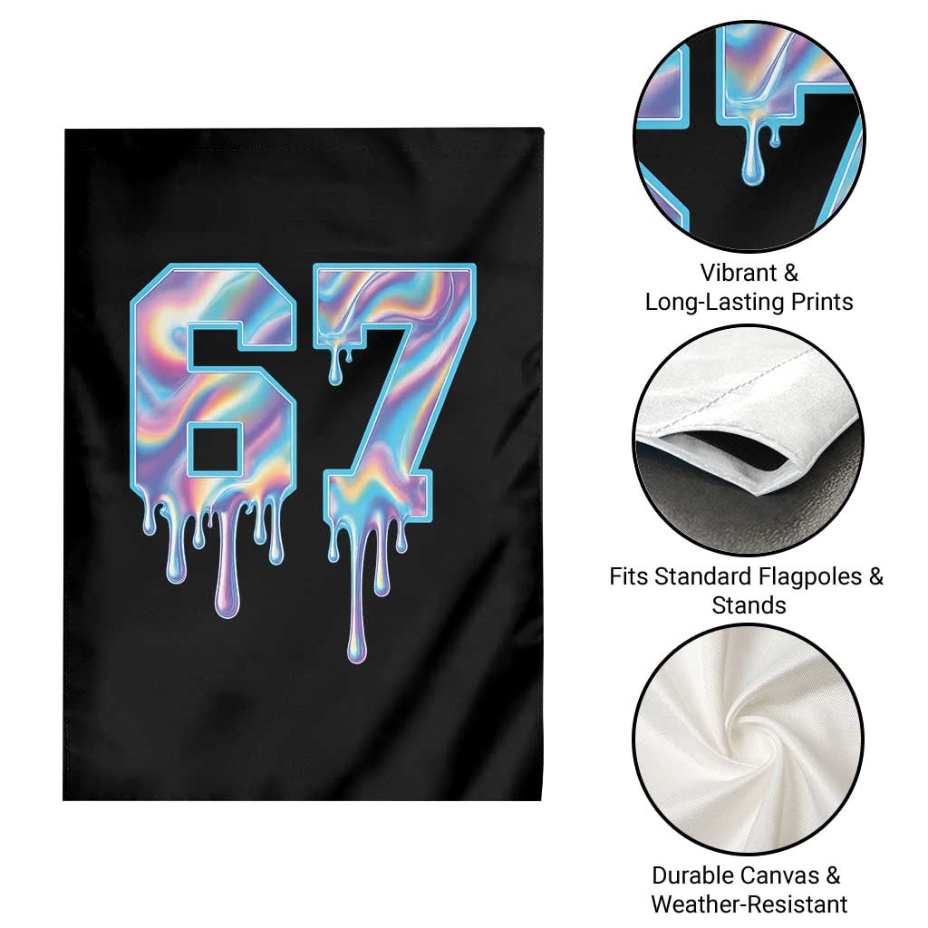 Baseball Drip Number 67 Player Garden Flag Funny Six Seven Meme 67th Birthday Holographic Dripping TS10 Print Your Wear