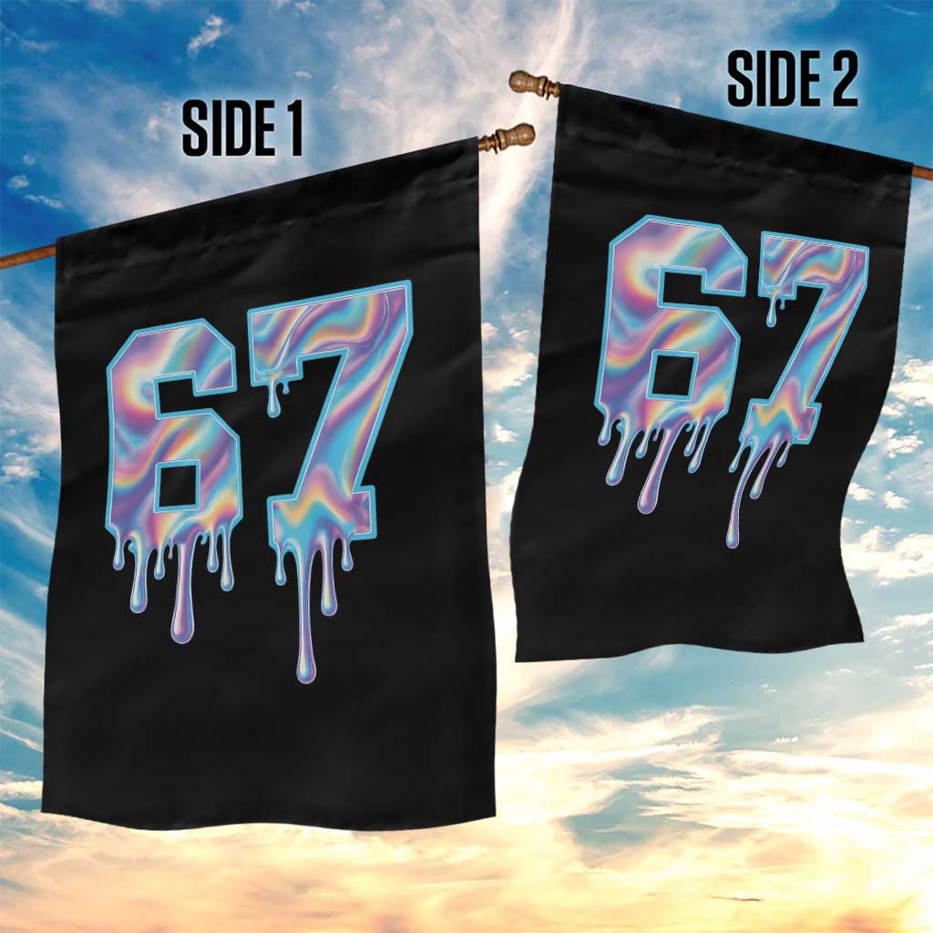 Baseball Drip Number 67 Player Garden Flag Funny Six Seven Meme 67th Birthday Holographic Dripping TS10 Print Your Wear
