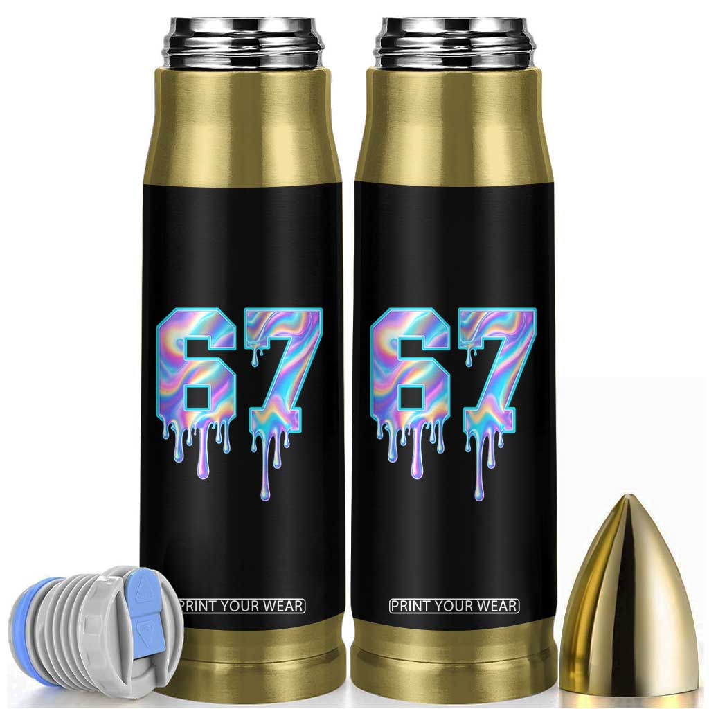 Baseball Drip Number 67 Player Bullet Tumbler Funny Six Seven Meme 67th Birthday Holographic Dripping TS10 Black Print Your Wear