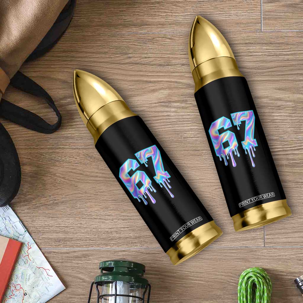 Baseball Drip Number 67 Player Bullet Tumbler Funny Six Seven Meme 67th Birthday Holographic Dripping TS10 Print Your Wear