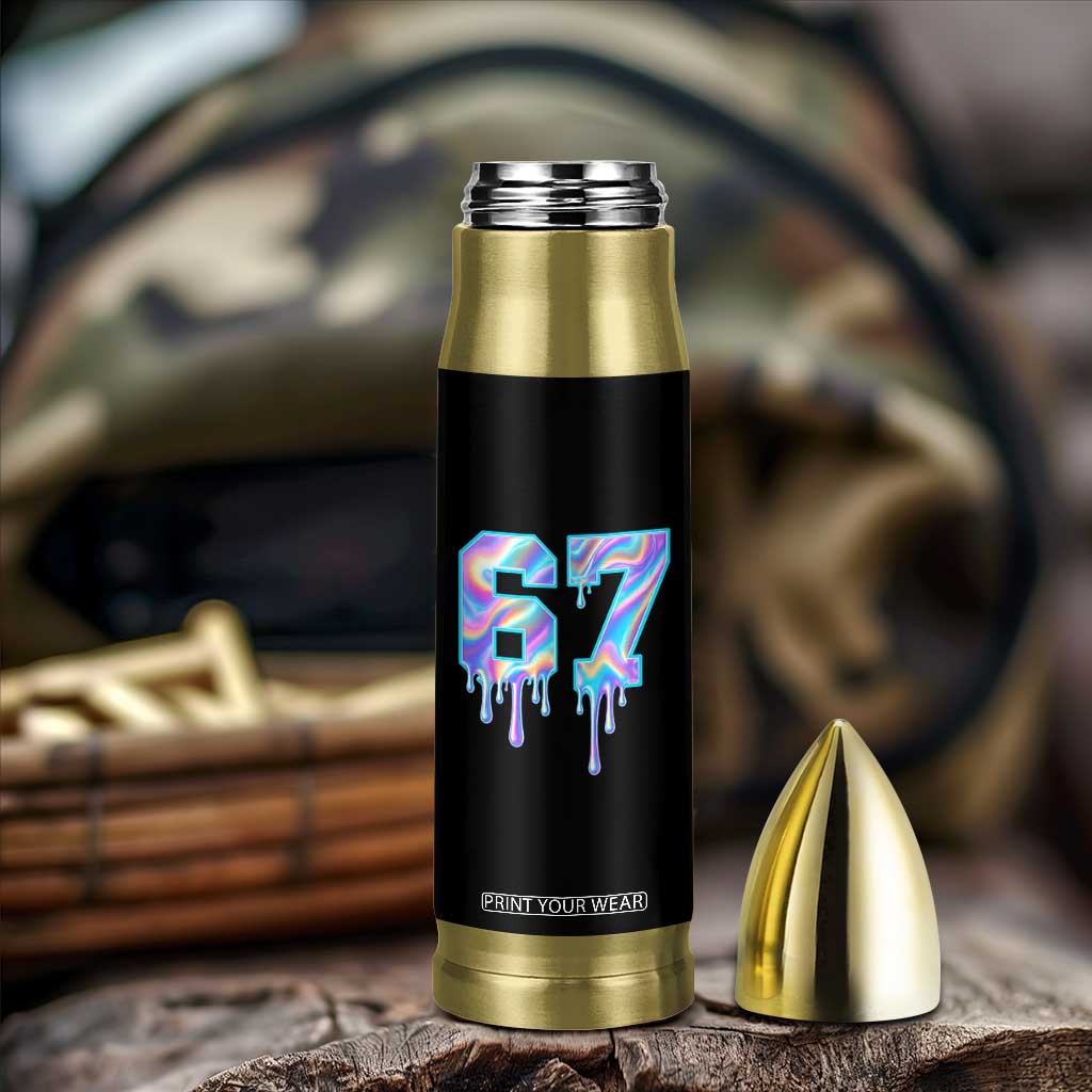 Baseball Drip Number 67 Player Bullet Tumbler Funny Six Seven Meme 67th Birthday Holographic Dripping TS10 Print Your Wear