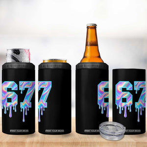 Baseball Drip Number 67 Player 4 in 1 Can Cooler Tumbler Funny Six Seven Meme 67th Birthday Holographic Dripping TS10 Print Your Wear