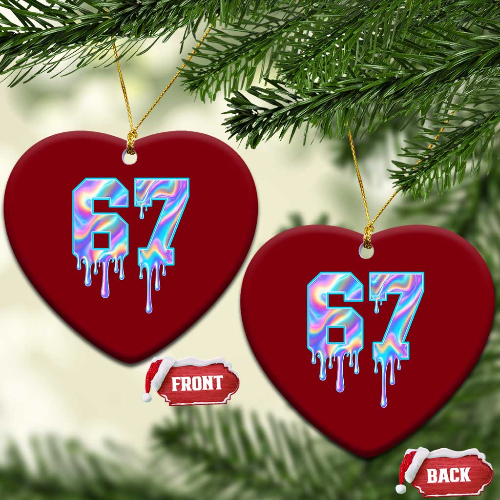 Baseball Drip Number 67 Player Ceramic Ornament Funny Six Seven Meme 67th Birthday Holographic Dripping TS10 Print Your Wear