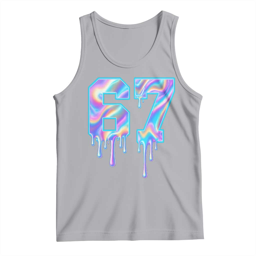 Baseball Drip Number 67 Player Tank Top Funny Six Seven Meme 67th Birthday Holographic Dripping TS10 Athletic Heather Print Your Wear