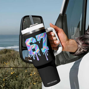 Baseball Drip Number 67 Player Tumbler With Handle Funny Six Seven Meme 67th Birthday Holographic Dripping TS10 Print Your Wear