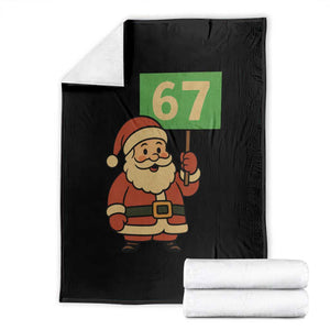 67 Christmas Throw Blanket Funny Six Seven Meme Brainrot Santa Claus Boys TS10 Black Print Your Wear