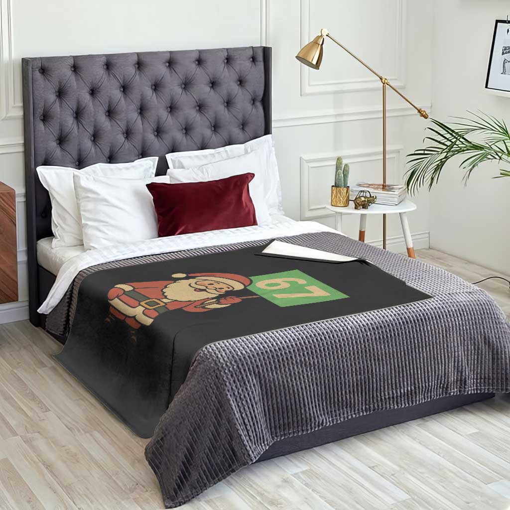 67 Christmas Throw Blanket Funny Six Seven Meme Brainrot Santa Claus Boys TS10 Print Your Wear