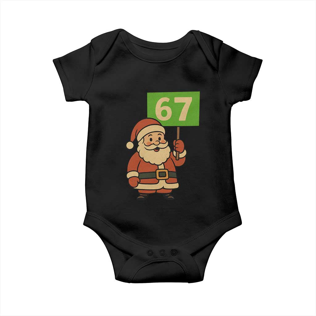 67 Christmas Baby Onesie Funny Six Seven Meme Brainrot Santa Claus Boys TS10 Black Print Your Wear