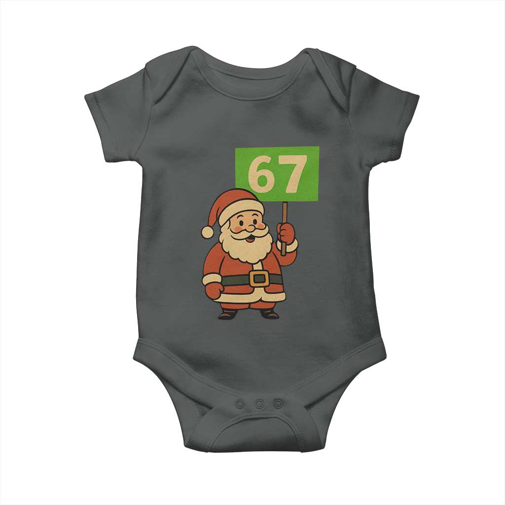 67 Christmas Baby Onesie Funny Six Seven Meme Brainrot Santa Claus Boys TS10 Dark Heather Print Your Wear