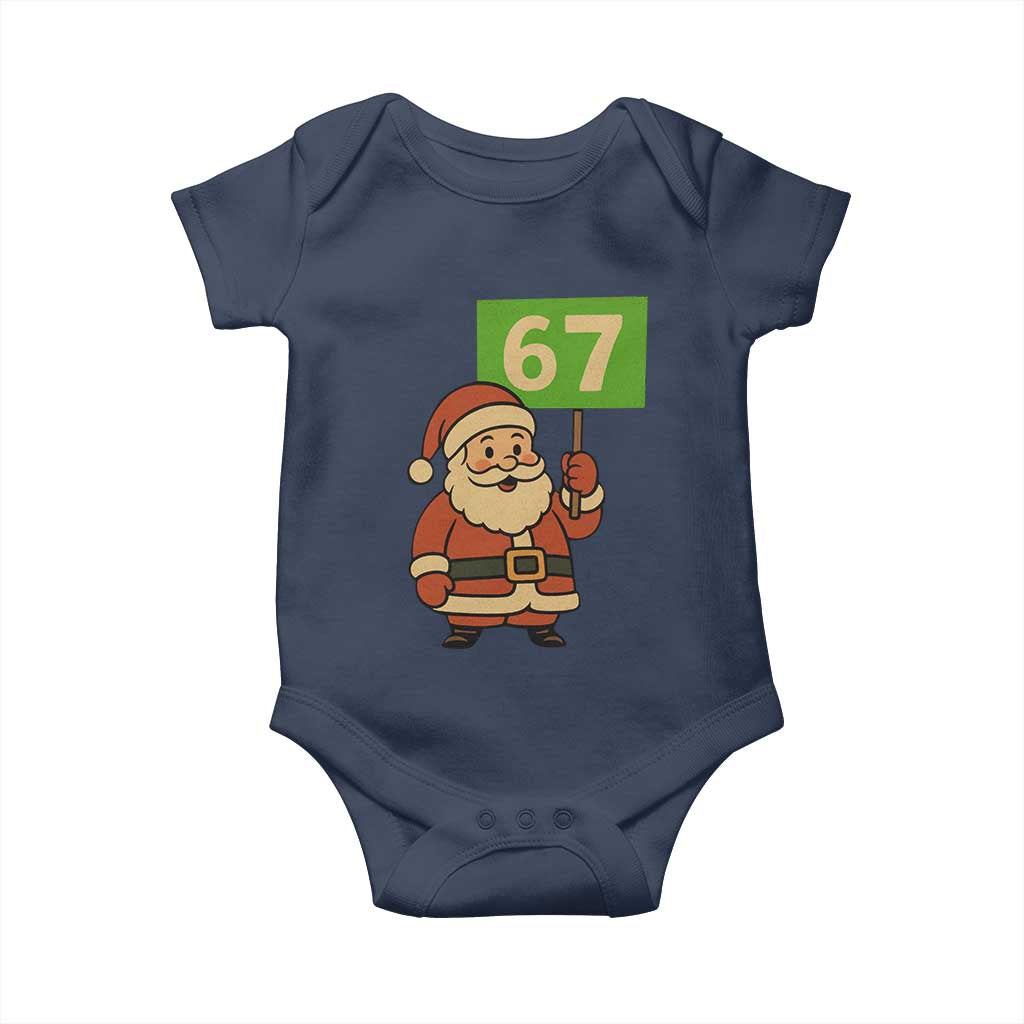 67 Christmas Baby Onesie Funny Six Seven Meme Brainrot Santa Claus Boys TS10 Navy Print Your Wear