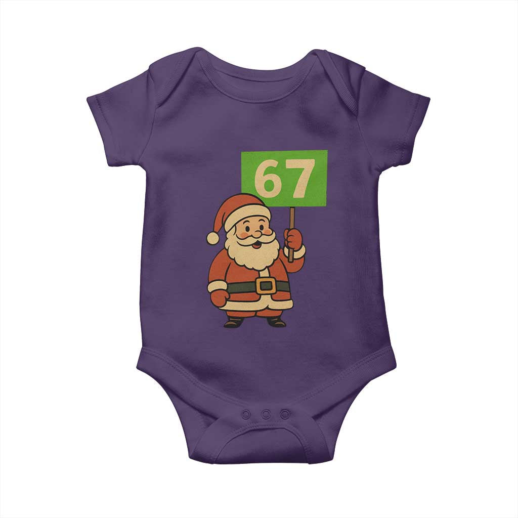 67 Christmas Baby Onesie Funny Six Seven Meme Brainrot Santa Claus Boys TS10 Purple Print Your Wear
