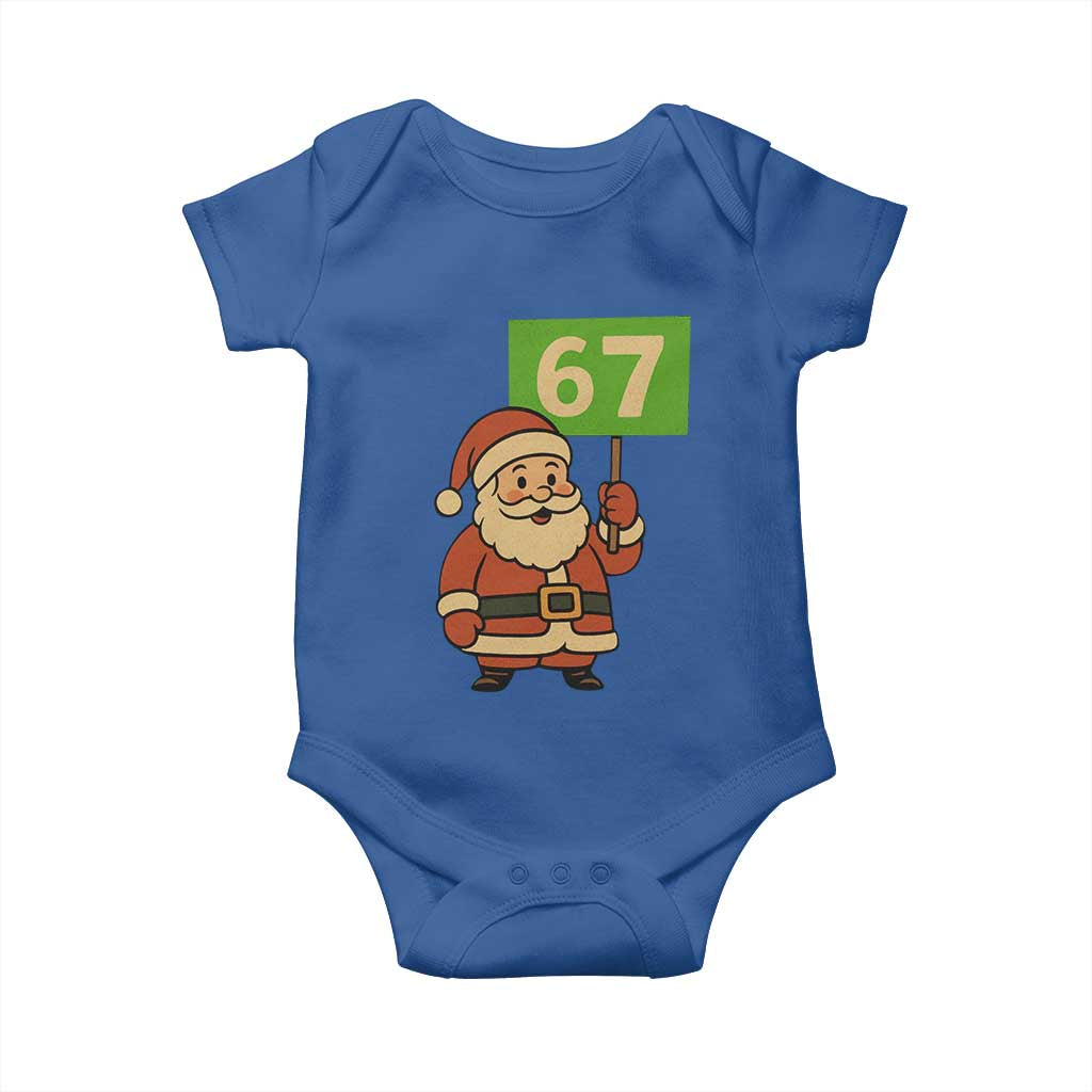67 Christmas Baby Onesie Funny Six Seven Meme Brainrot Santa Claus Boys TS10 Royal Blue Print Your Wear