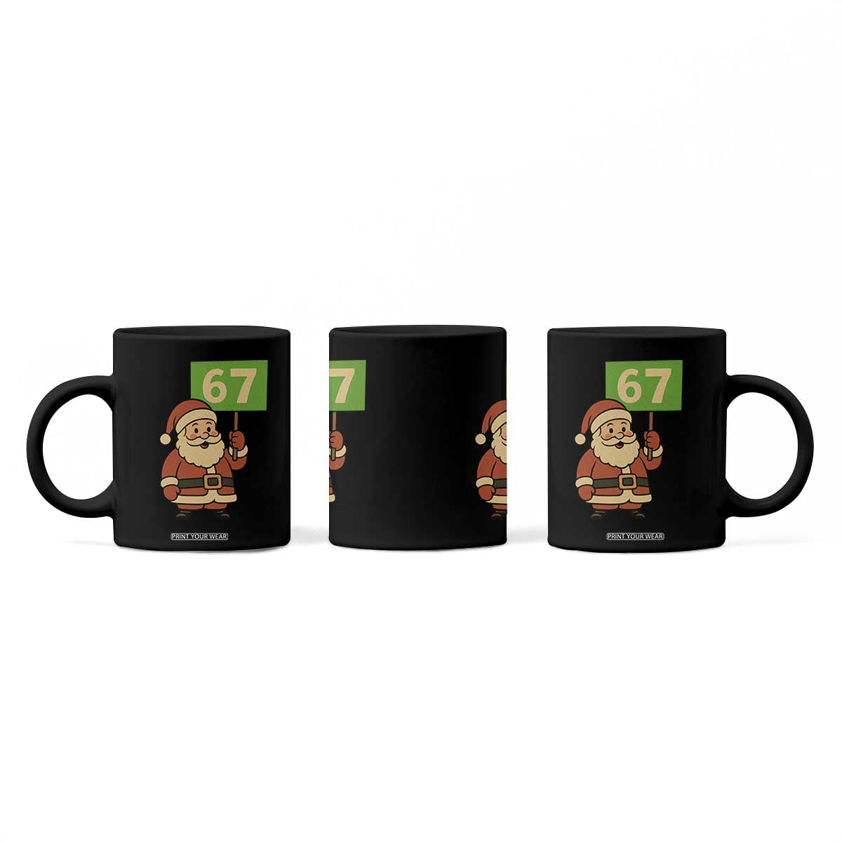 67 Christmas Coffee Mug Funny Six Seven Meme Brainrot Santa Claus Boys - Print Your Wear