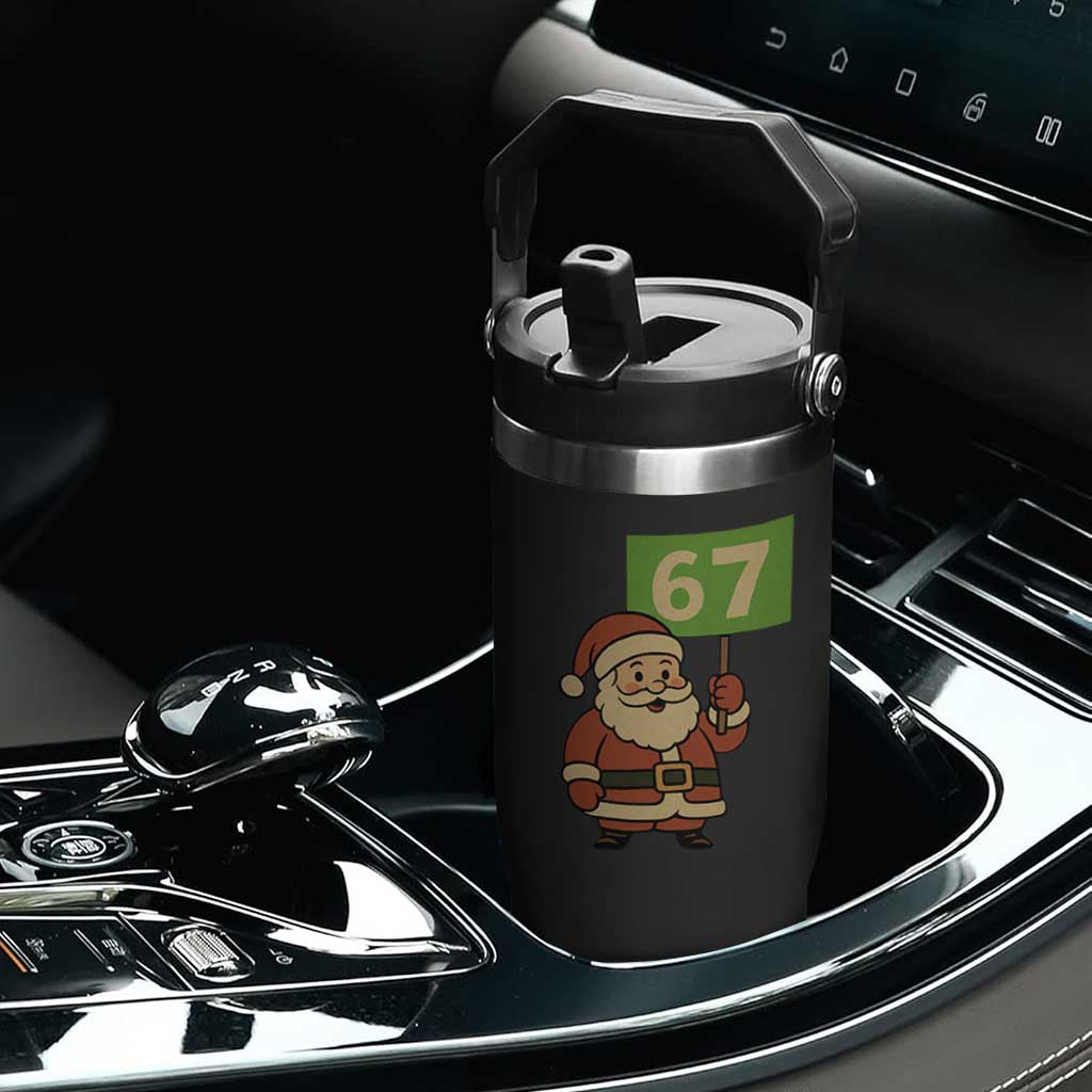67 Christmas Flip Straw Tumbler Funny Six Seven Meme Brainrot Santa Claus Boys - Print Your Wear