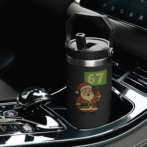 67 Christmas Flip Straw Tumbler Funny Six Seven Meme Brainrot Santa Claus Boys - Print Your Wear