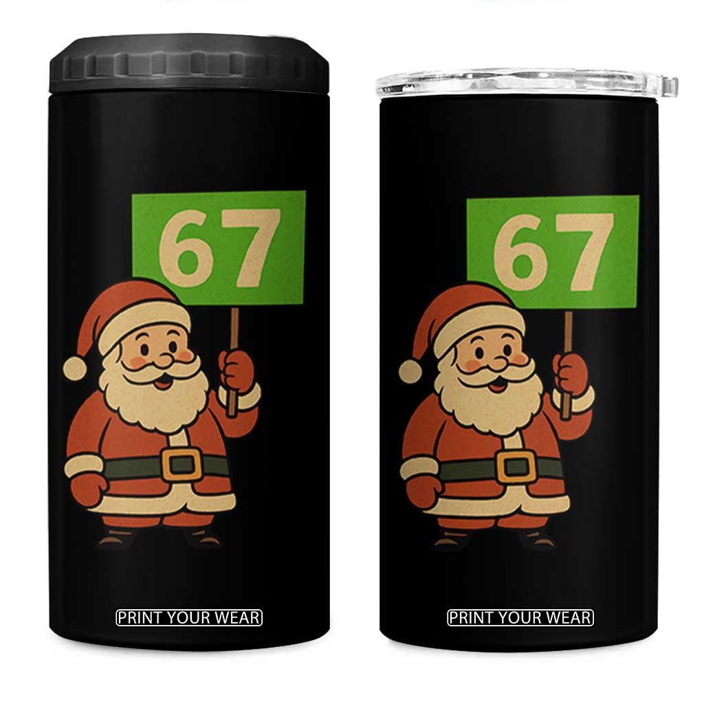 67 Christmas 4 in 1 Can Cooler Tumbler Funny Six Seven Meme Brainrot Santa Claus Boys TS10 One Size: 16 oz Black Print Your Wear