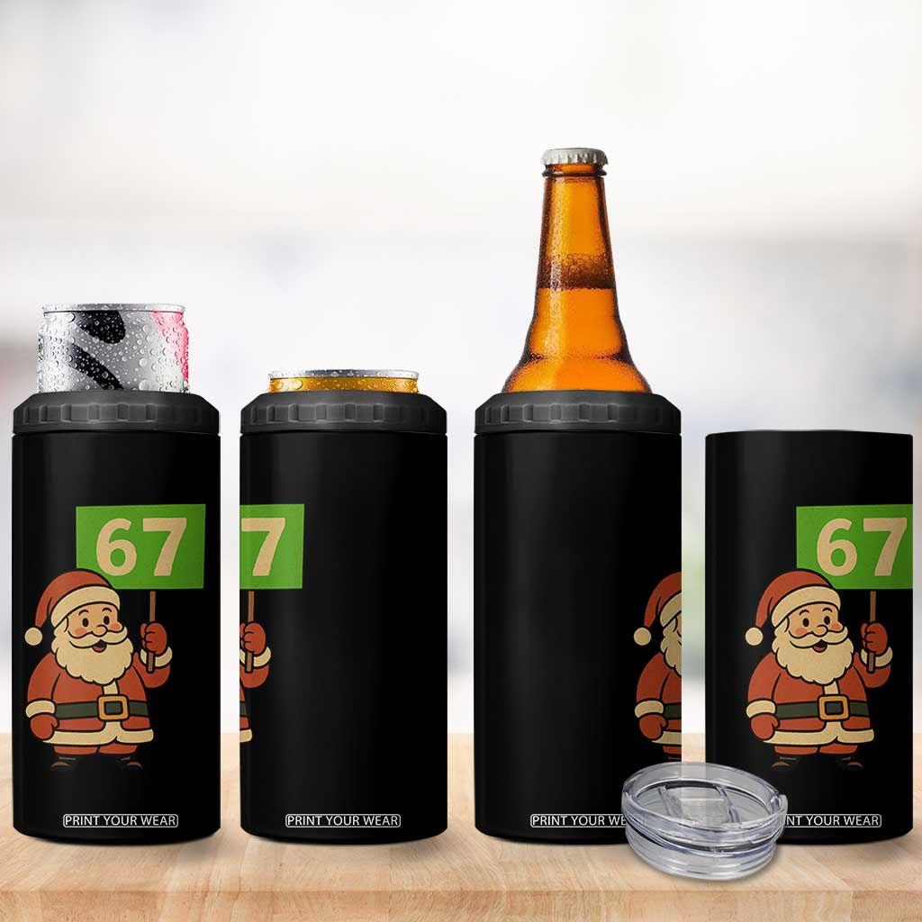 67 Christmas 4 in 1 Can Cooler Tumbler Funny Six Seven Meme Brainrot Santa Claus Boys TS10 Print Your Wear