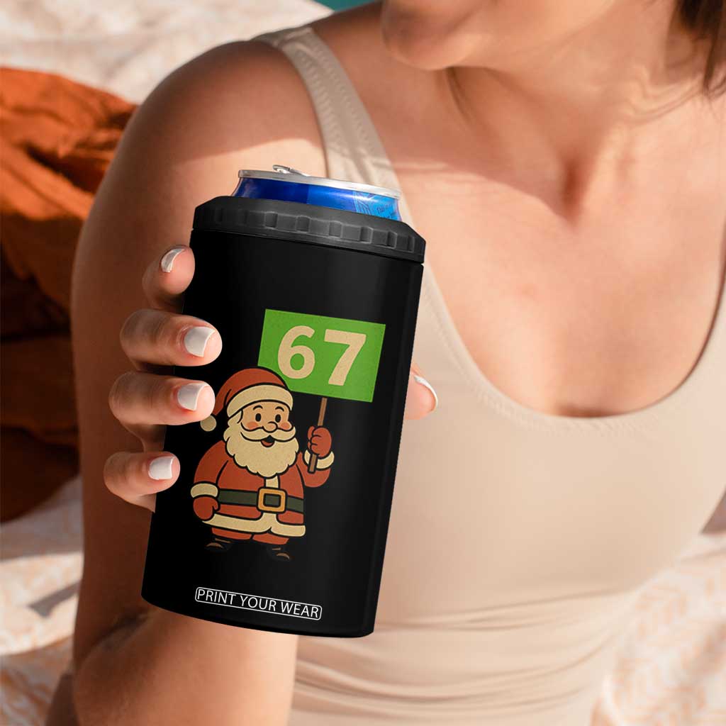 67 Christmas 4 in 1 Can Cooler Tumbler Funny Six Seven Meme Brainrot Santa Claus Boys - Print Your Wear