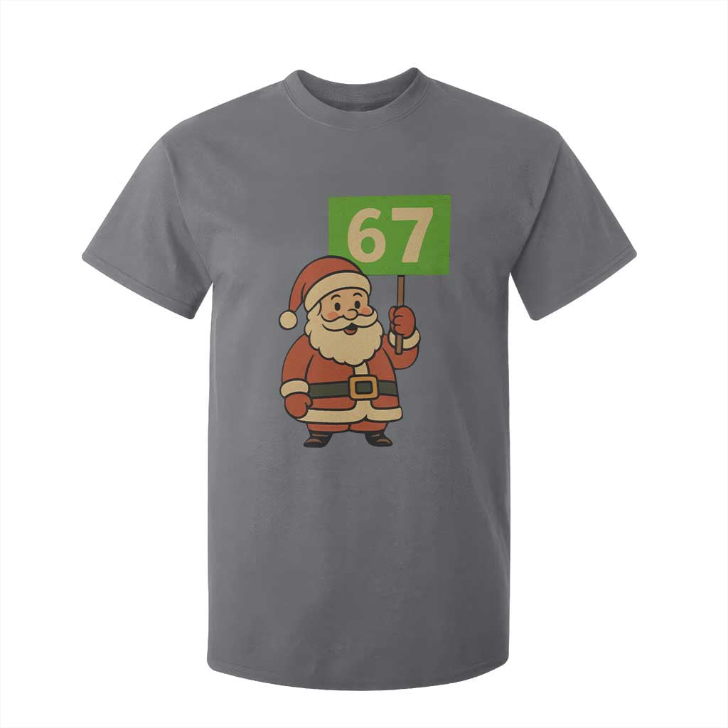 67 Christmas T Shirt For Kid Funny Six Seven Meme Brainrot Santa Claus Boys TS10 Charcoal Print Your Wear