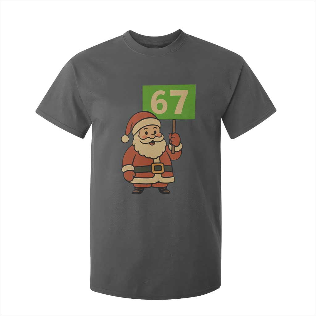 67 Christmas T Shirt For Kid Funny Six Seven Meme Brainrot Santa Claus Boys TS10 Dark Heather Print Your Wear