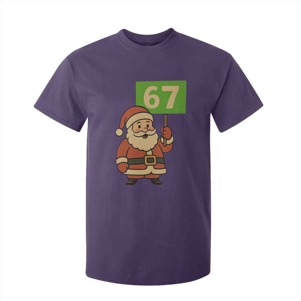 67 Christmas T Shirt For Kid Funny Six Seven Meme Brainrot Santa Claus Boys TS10 Purple Print Your Wear