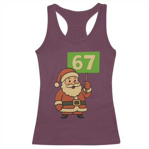67 Christmas Racerback Tank Top Funny Six Seven Meme Brainrot Santa Claus Boys TS10 Maroon Print Your Wear