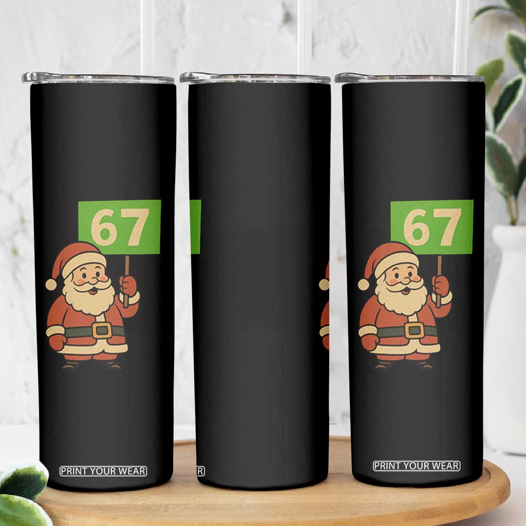 67 Christmas Skinny Tumbler Funny Six Seven Meme Brainrot Santa Claus Boys - Print Your Wear