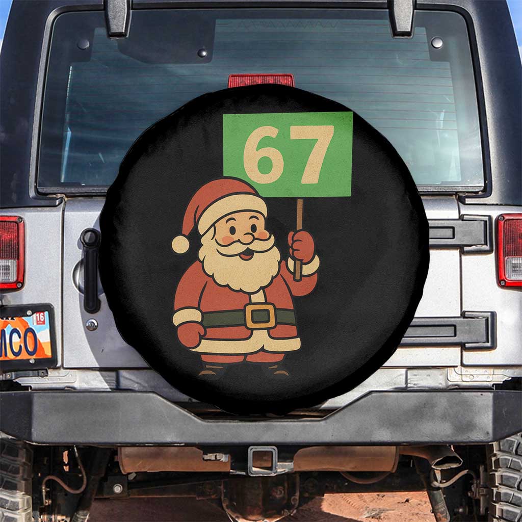 67 Christmas Spare Tire Cover Funny Six Seven Meme Brainrot Santa Claus Boys TS10 No hole Black Print Your Wear