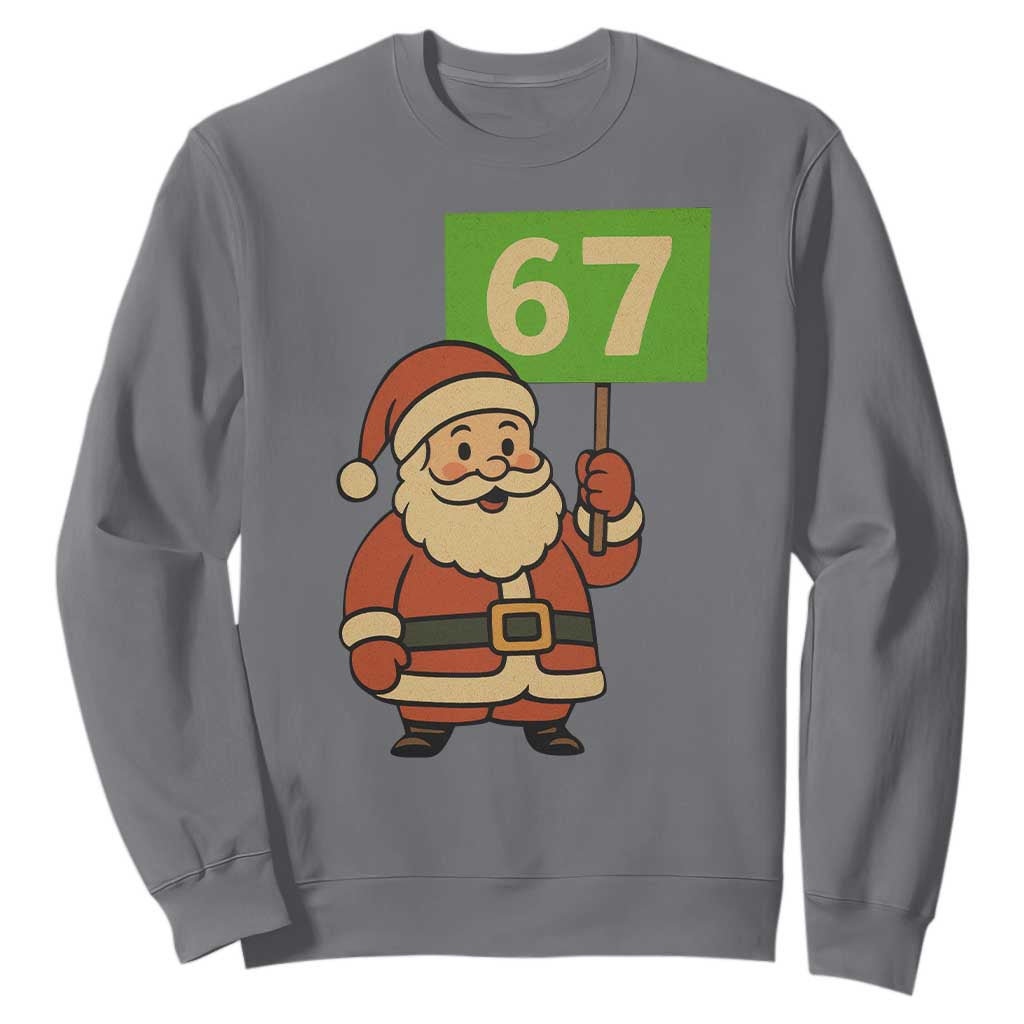 67 Christmas Sweatshirt Funny Six Seven Meme Brainrot Santa Claus Boys TS10 Charcoal Print Your Wear