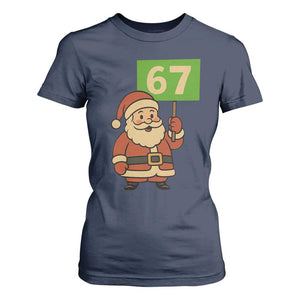 67 Christmas T Shirt For Women Funny Six Seven Meme Brainrot Santa Claus Boys TS10 Navy Print Your Wear