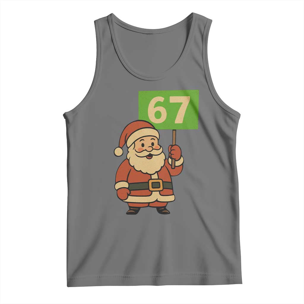 67 Christmas Tank Top Funny Six Seven Meme Brainrot Santa Claus Boys TS10 Black Heather Print Your Wear