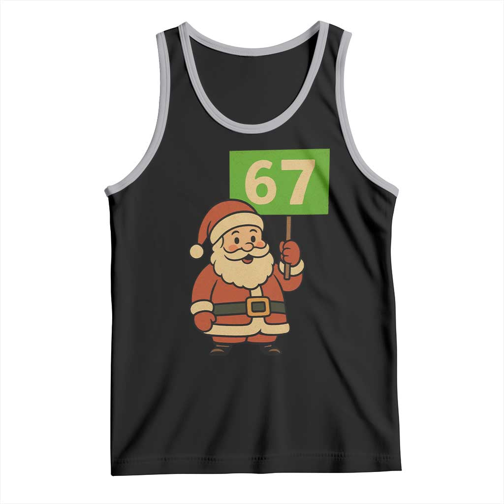 67 Christmas Tank Top Funny Six Seven Meme Brainrot Santa Claus Boys TS10 Black Athletic Heather Print Your Wear