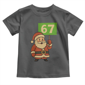 67 Christmas Toddler T Shirt Funny Six Seven Meme Brainrot Santa Claus Boys TS10 Dark Heather Print Your Wear